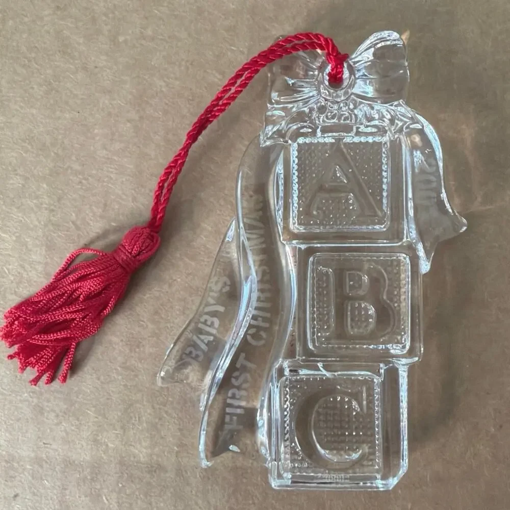 Waterford Marquis Baby’s first Christmas 2001 ABC Blocks Crystal Ornament